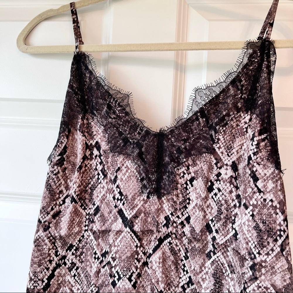 Snakeskin Black Lace Cami Top H&M